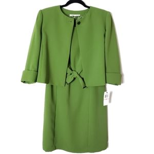CALVIN KLEIN Green Petite 2pc Dress Suit Set 10P